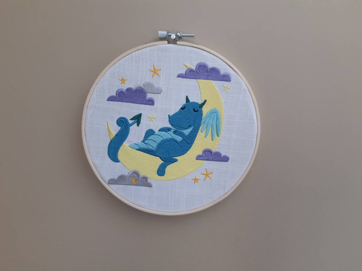 Dragon Embroidered Hoop, 8 inch Hoop