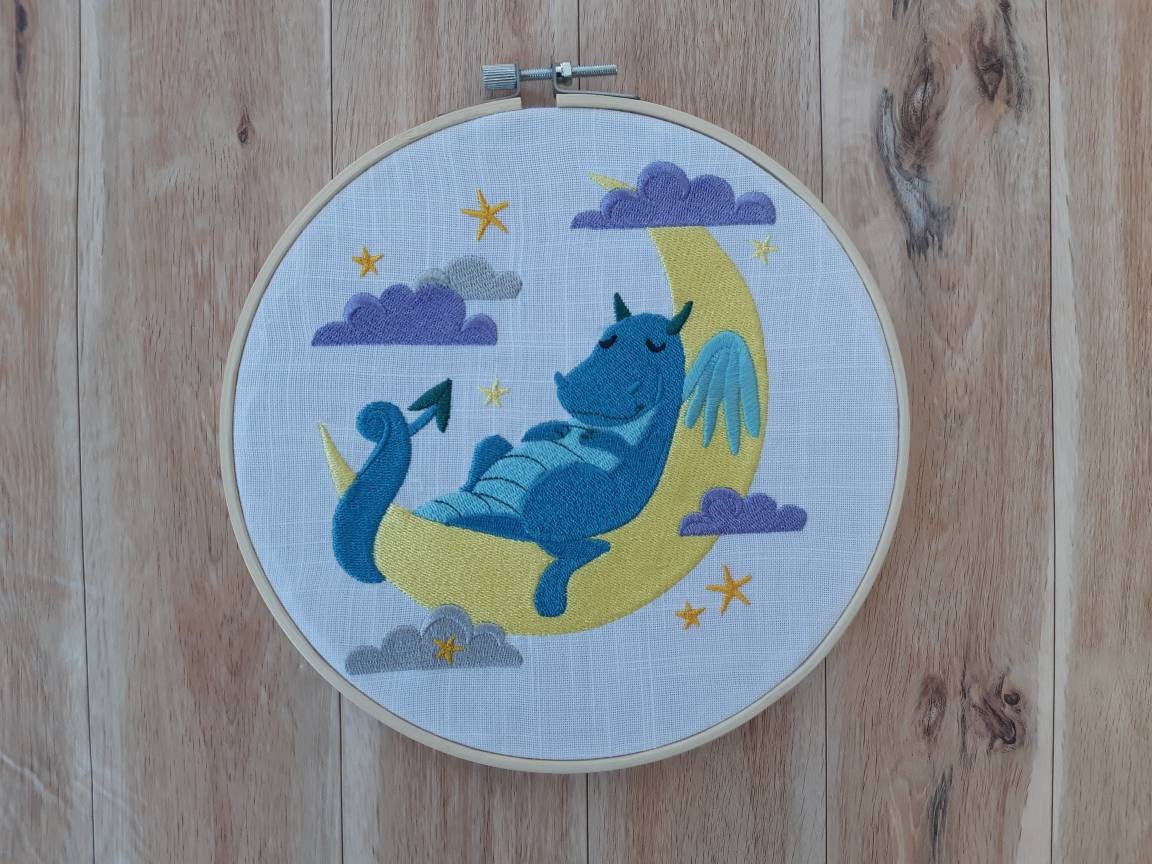 Dragon Embroidered Hoop, 8 inch Hoop