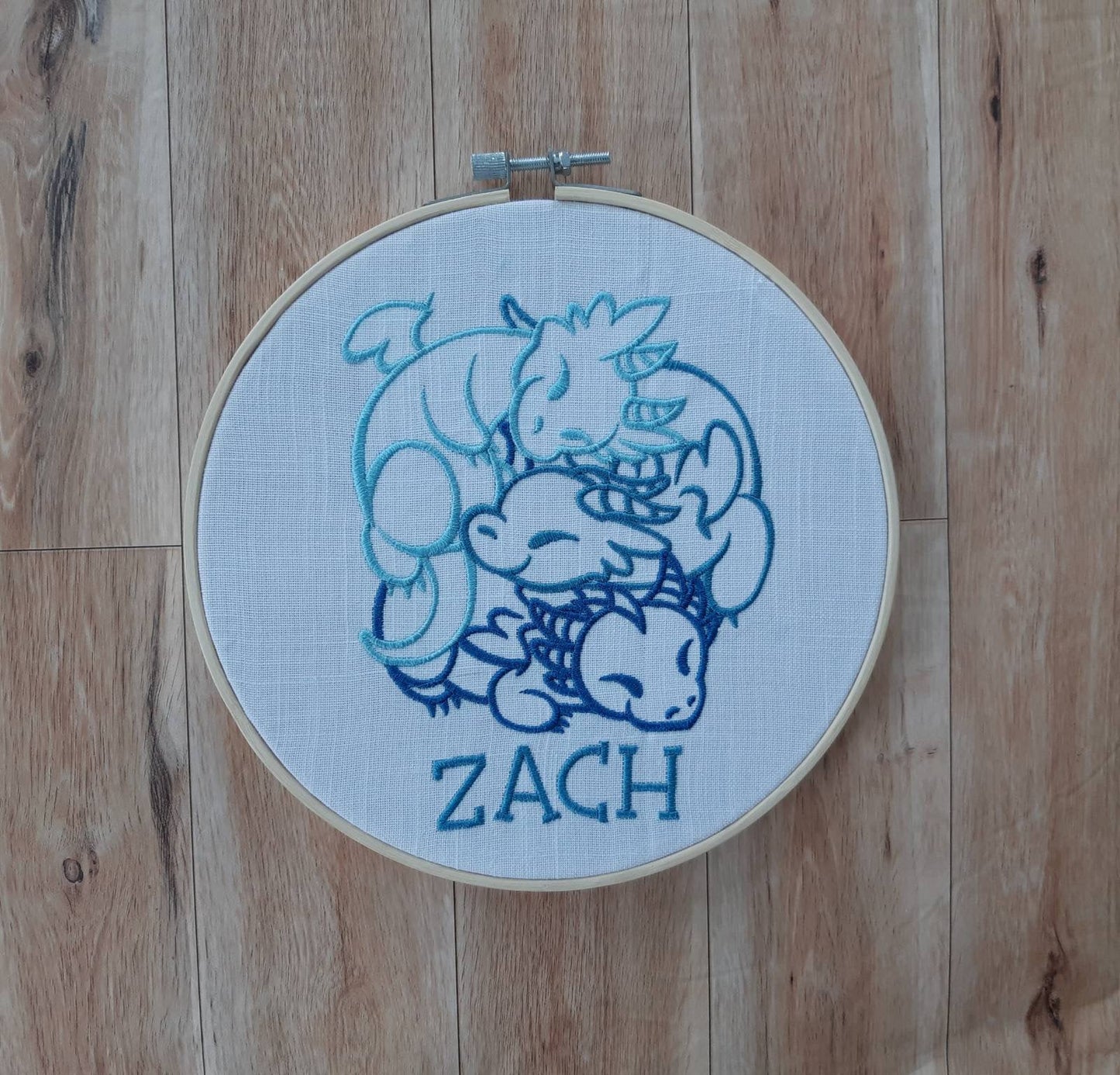 Cute Dragon Hoop Art, 8 inch hoop