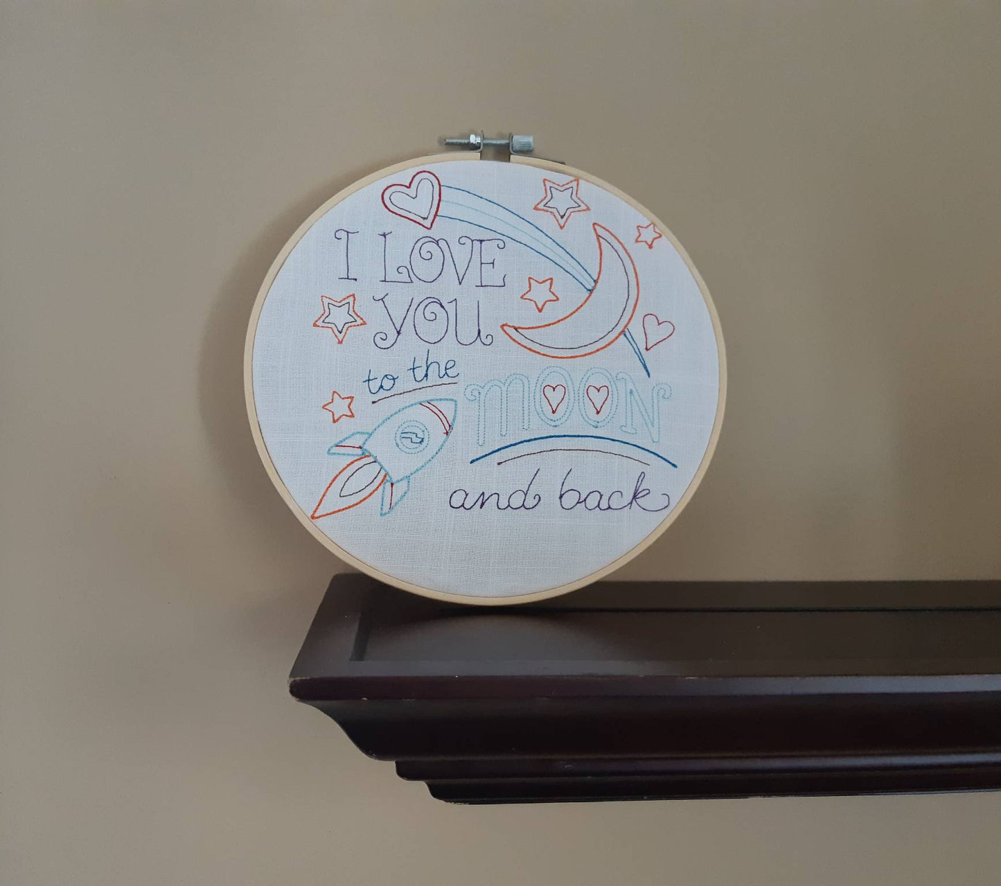 Embroidered Nursery Wall Art, 8" Hoop