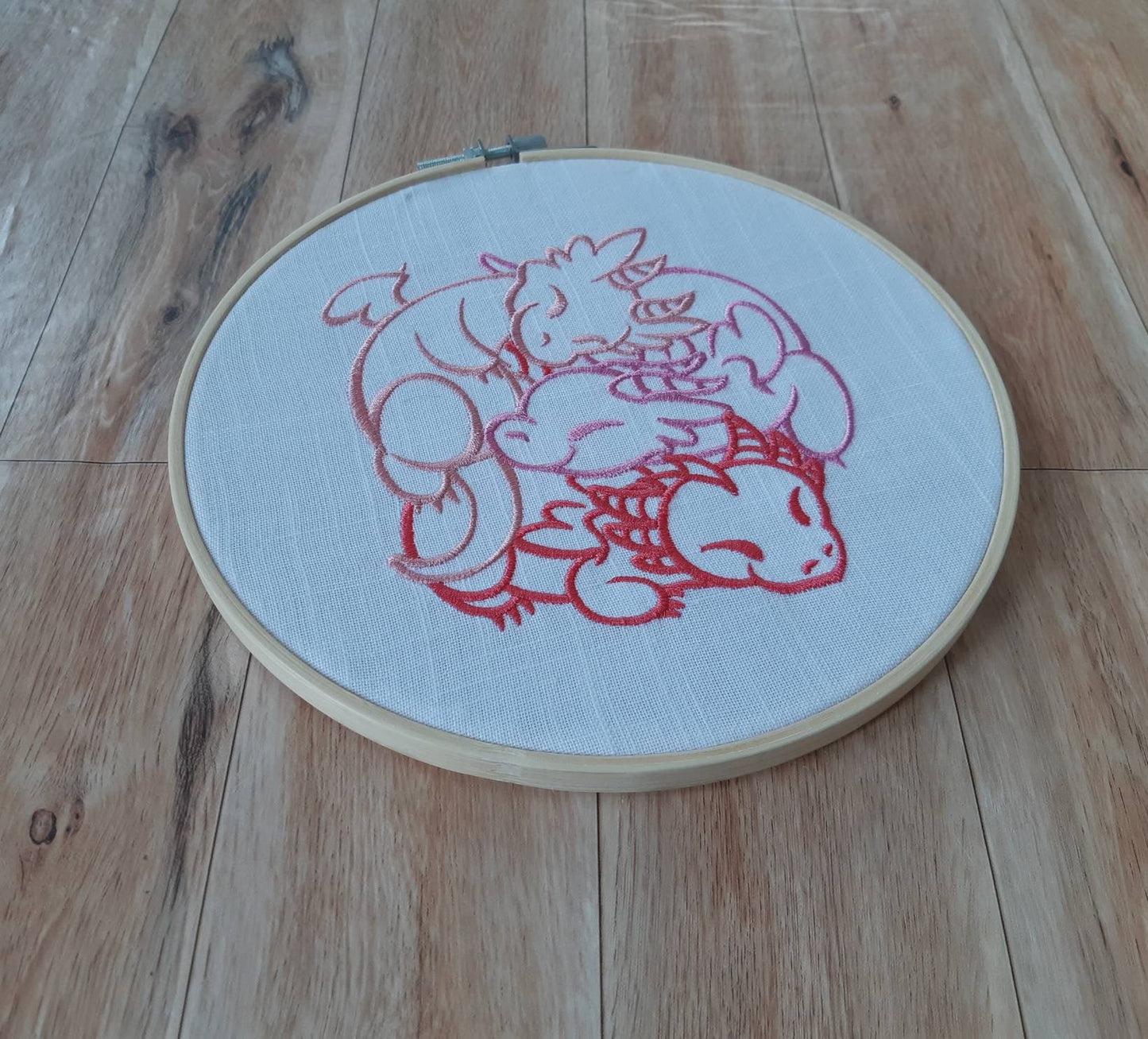 Cute Dragon Hoop Art, 8 inch hoop