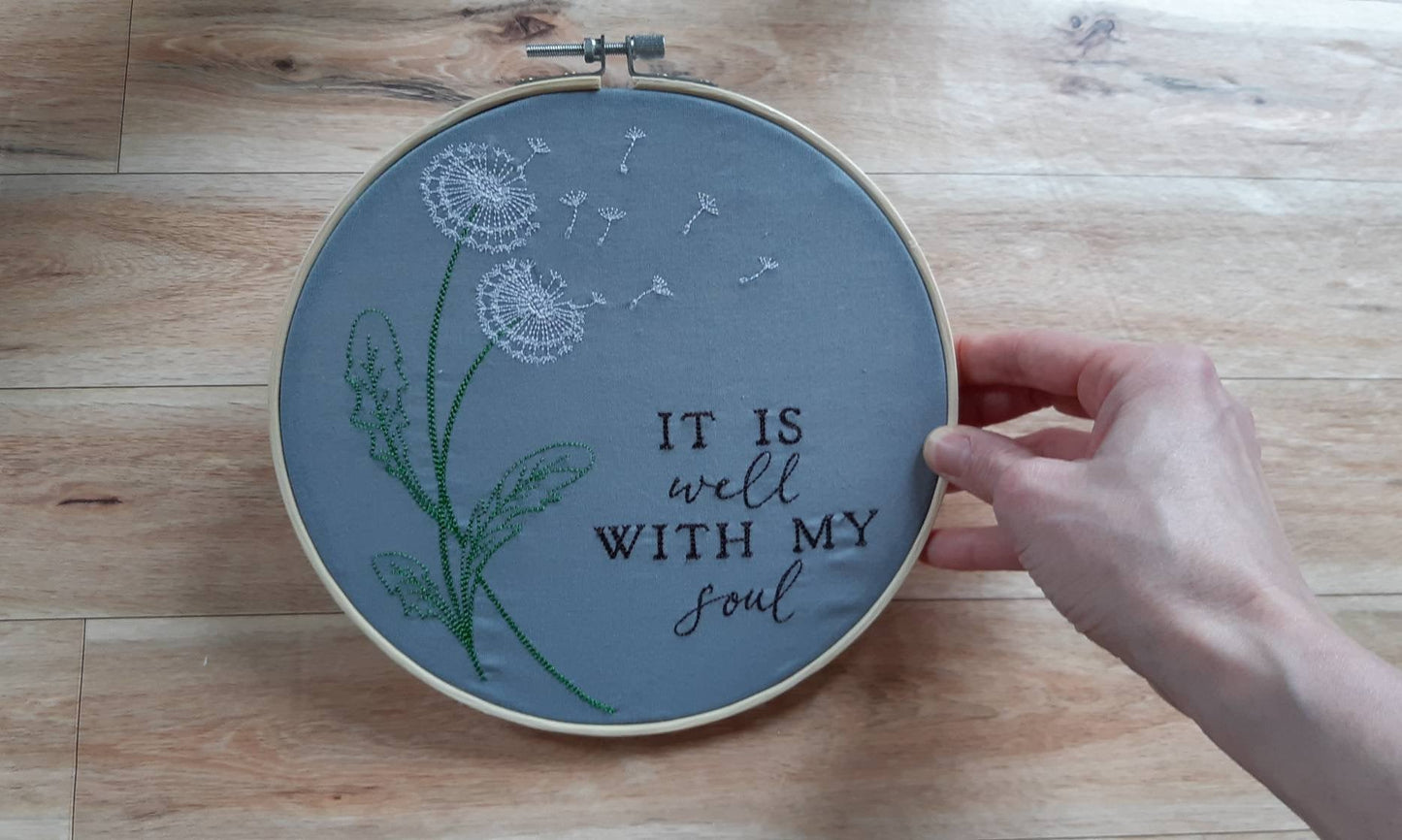 It is Well With My Soul Embroidered Wall Art, 8" Hoop