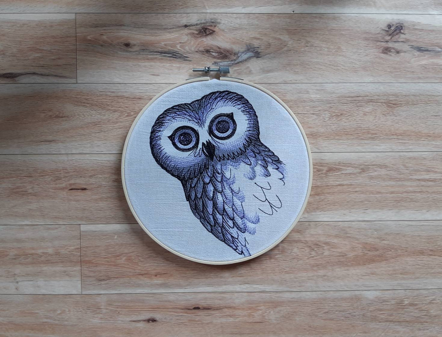 Peeking Owl Embroidered Hoop Art, 8" Hoop