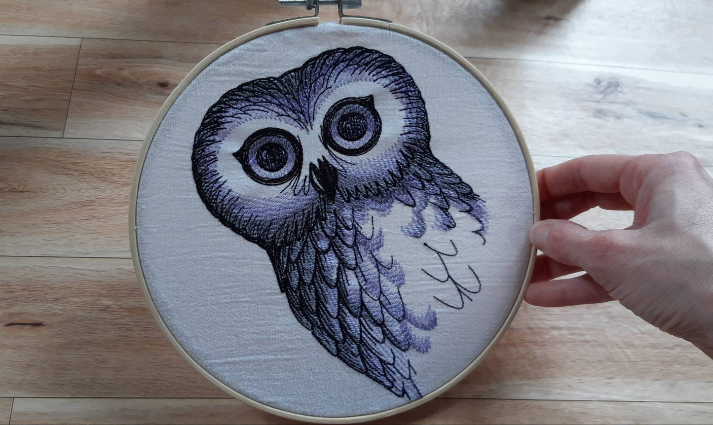 Peeking Owl Embroidered Hoop Art, 8" Hoop