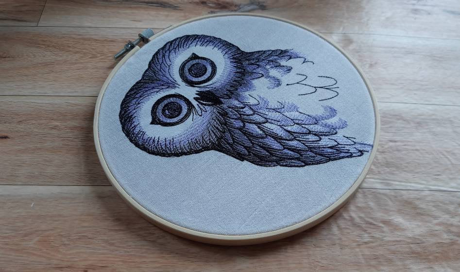 Peeking Owl Embroidered Hoop Art, 8" Hoop