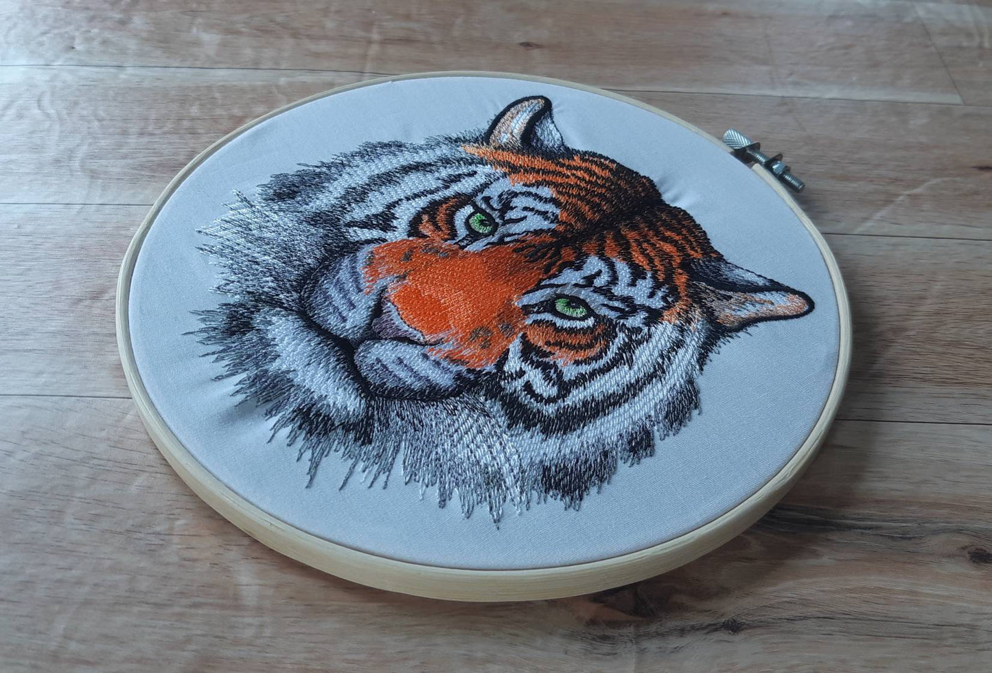 Embroidered Tiger Hoop Art, 8" hoop