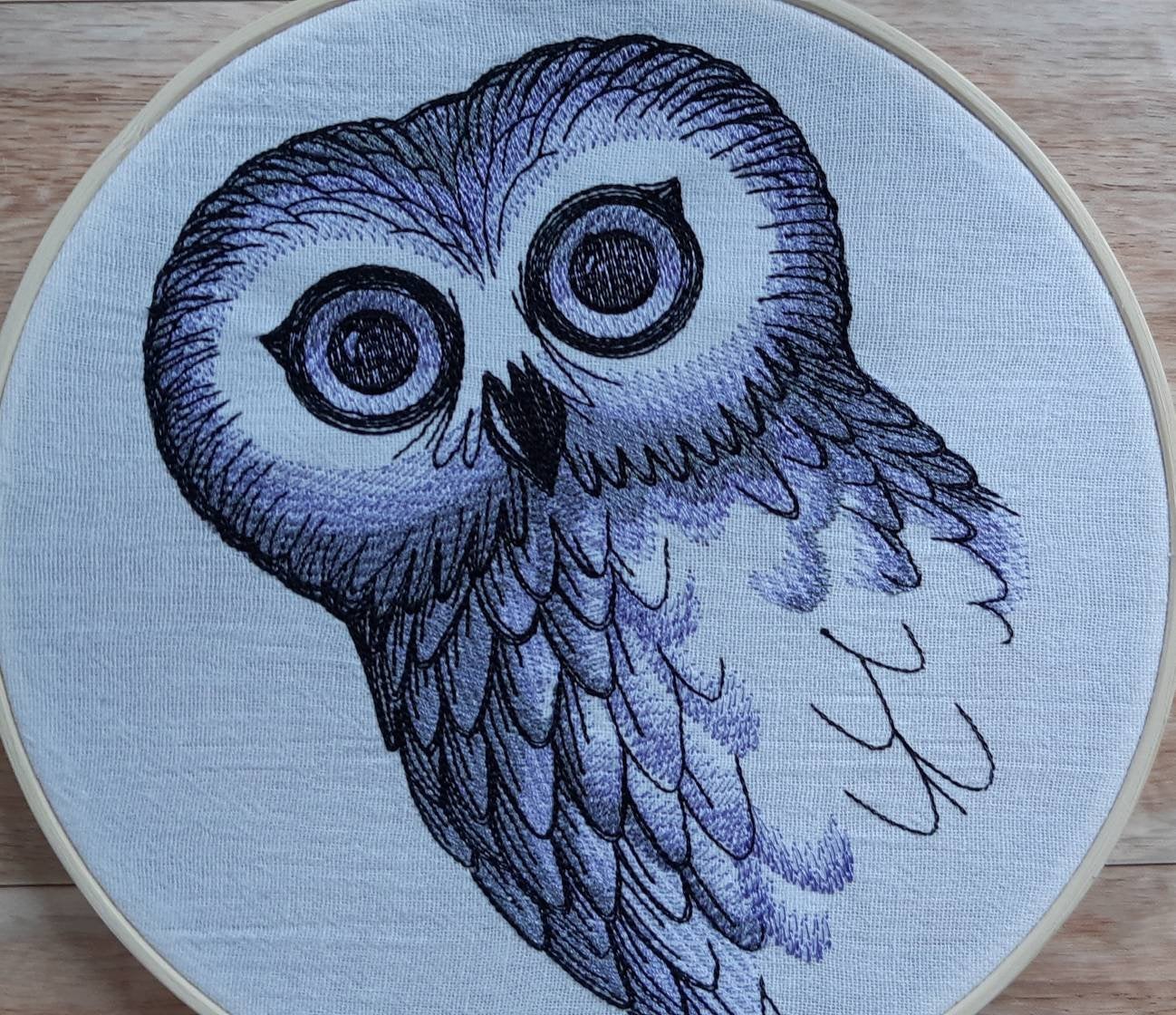 Peeking Owl Embroidered Hoop Art, 8" Hoop