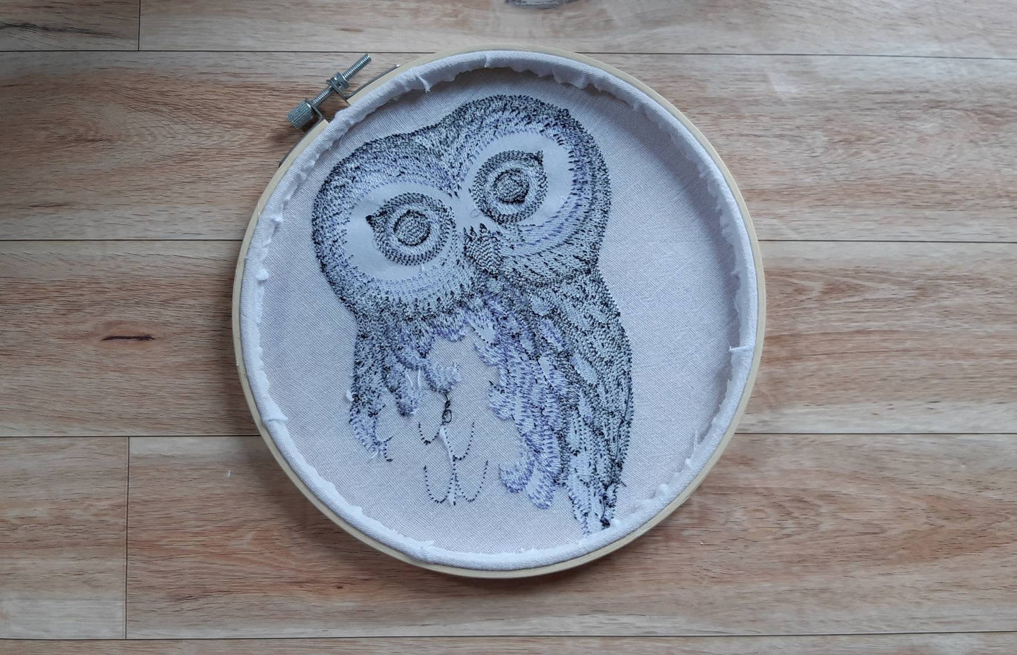 Peeking Owl Embroidered Hoop Art, 8" Hoop