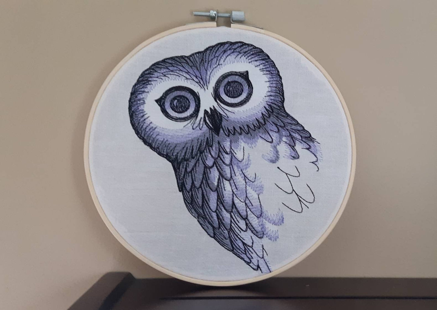 Peeking Owl Embroidered Hoop Art, 8" Hoop