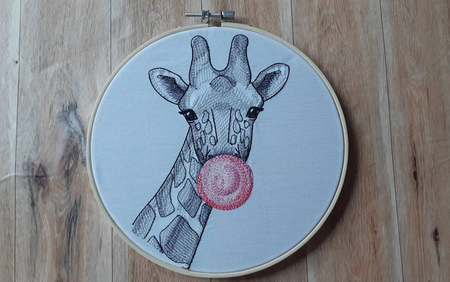 Giraffe Embroidered Hoop Art, 8" Hoop