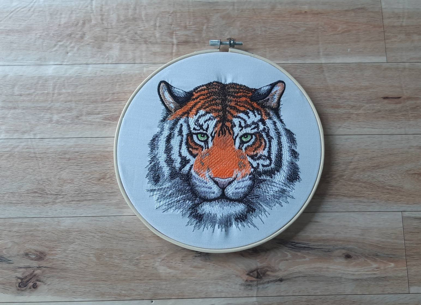 Embroidered Tiger Hoop Art, 8" hoop