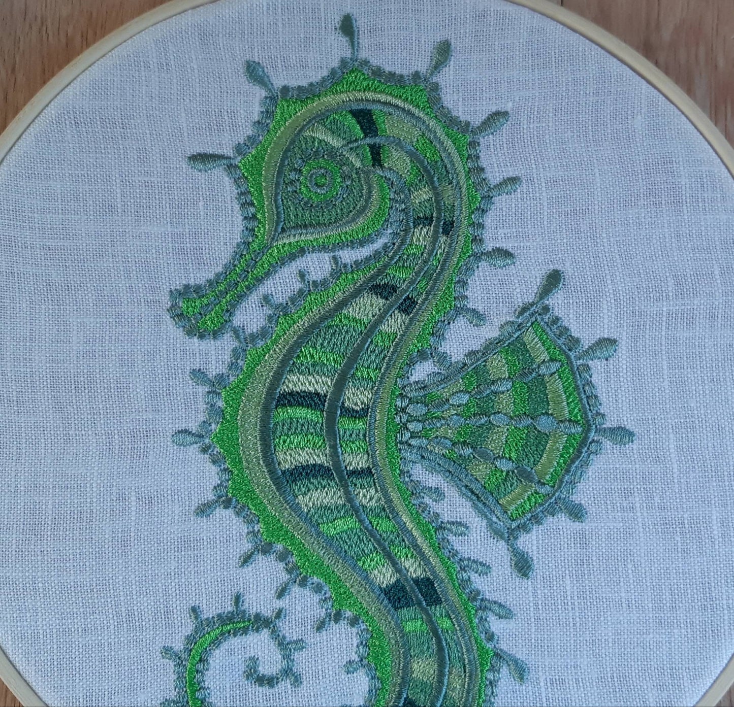 Seahorse Embroidered hoop art, 8 inch hoop