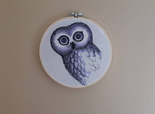 Peeking Owl Embroidered Hoop Art, 8" Hoop