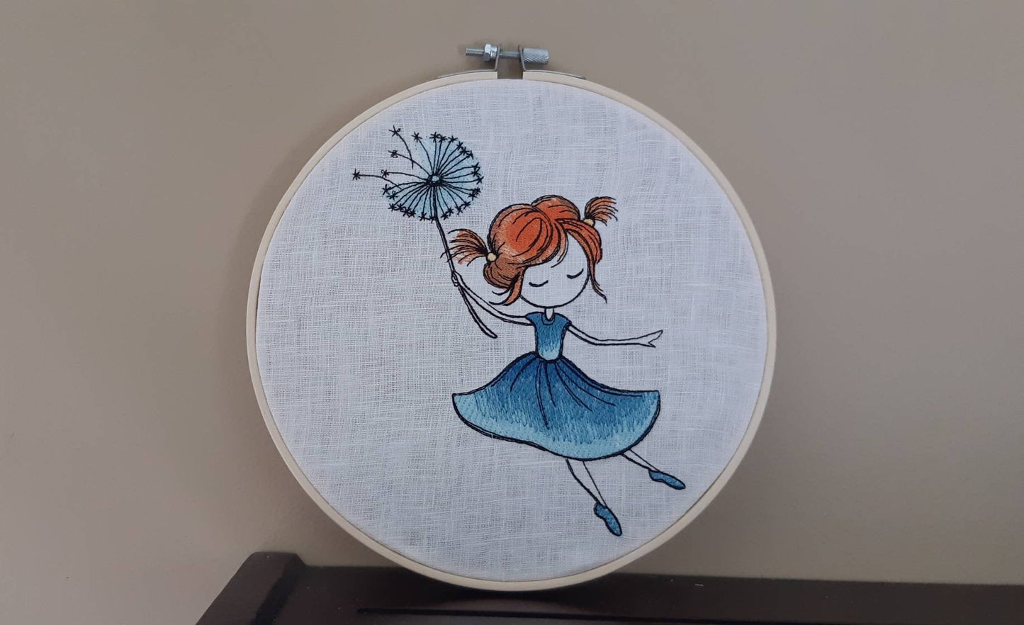 Embroidered Girl's Room Decor, 8" Hoop