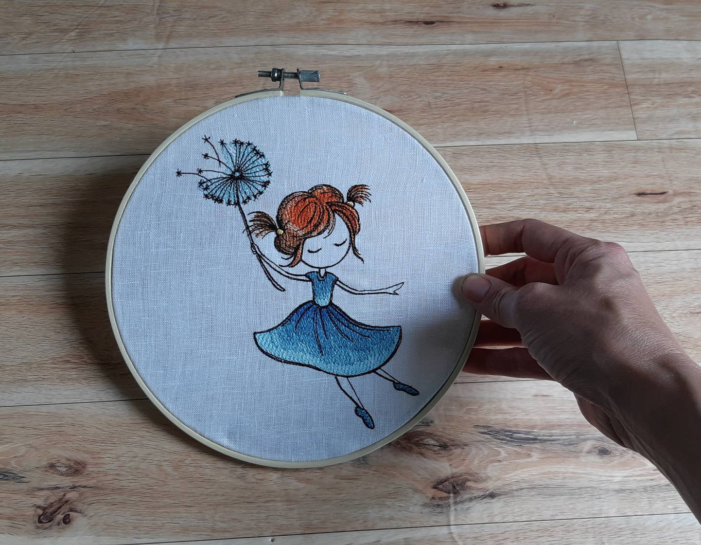 Embroidered Girl's Room Decor, 8" Hoop