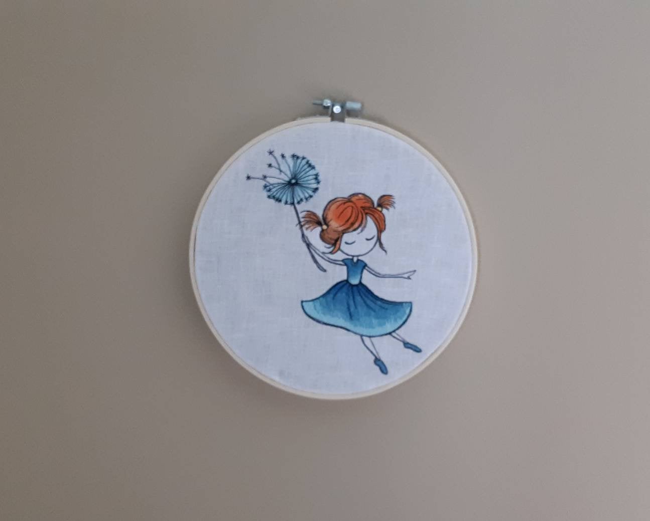 Embroidered Girl's Room Decor, 8" Hoop