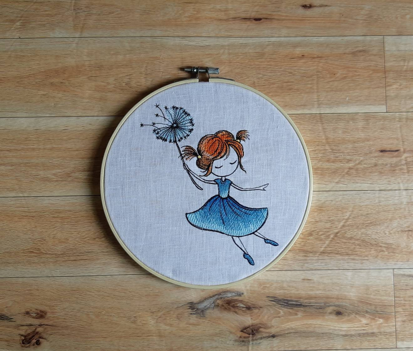 Embroidered Girl's Room Decor, 8" Hoop