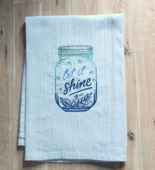 Embroidered Mason Jar Flour Sack Towel