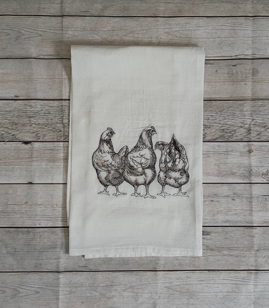 Embroidered Chicken Butt Flour Sack Towel