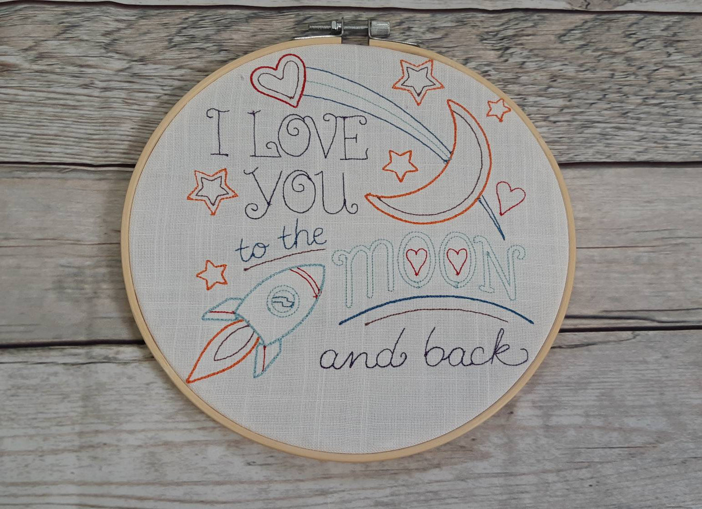 Embroidered Nursery Wall Art, 8" Hoop