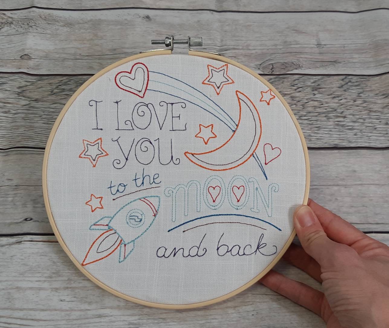 Embroidered Nursery Wall Art, 8" Hoop