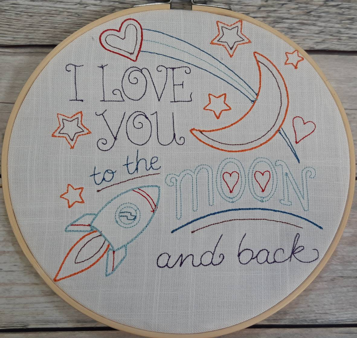 Embroidered Nursery Wall Art, 8" Hoop