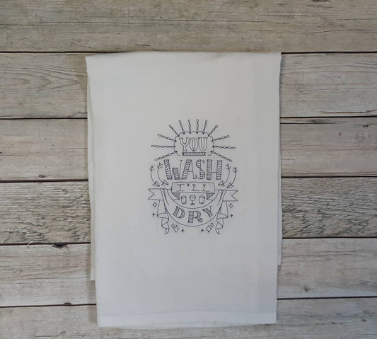 Embroidered Funny Flour Sack Towel