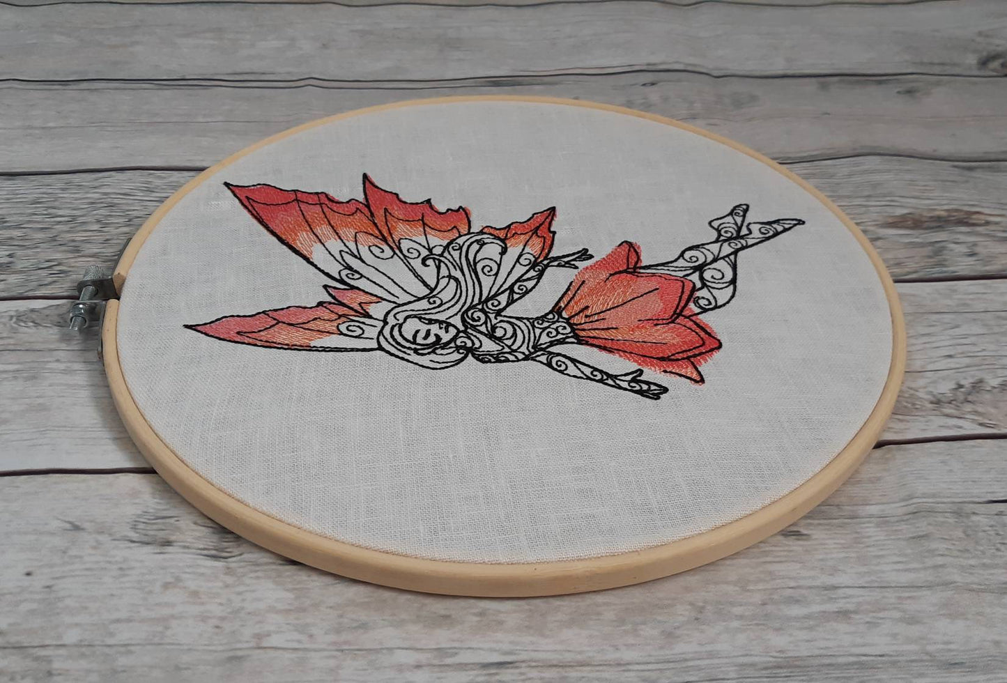 Embroidered Fairy Hoop Art , 10 inch Hoop