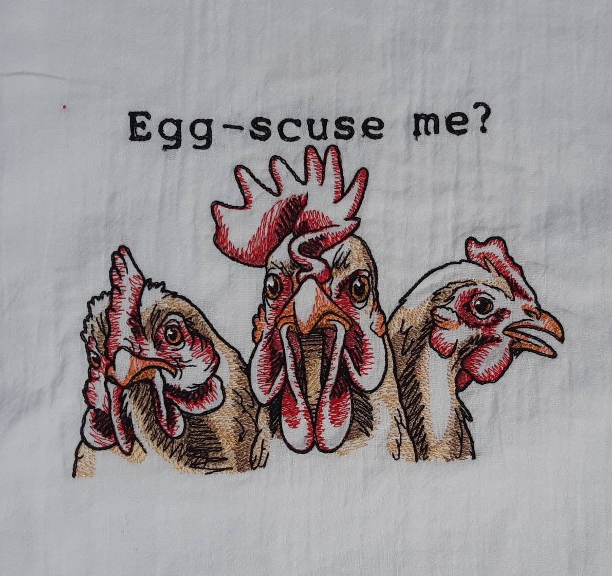 Embroidered Chicken Flour Sack Towel