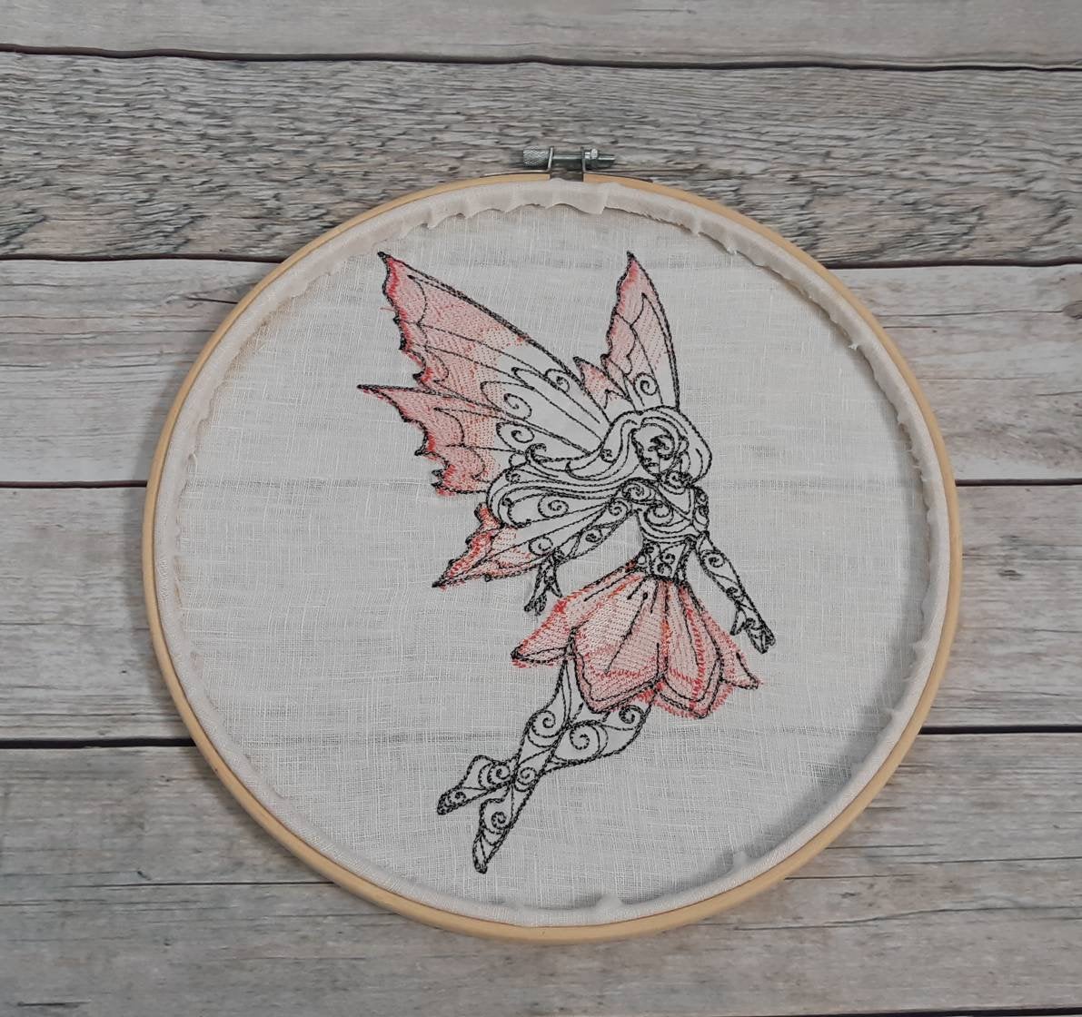 Embroidered Fairy Hoop Art , 10 inch Hoop