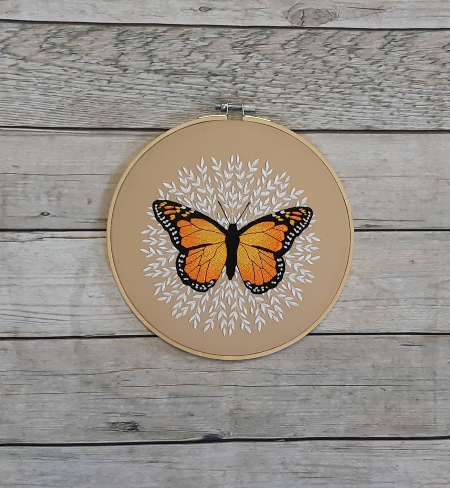 Monarch Butterfly Wall Decor,  8 inch hoop,