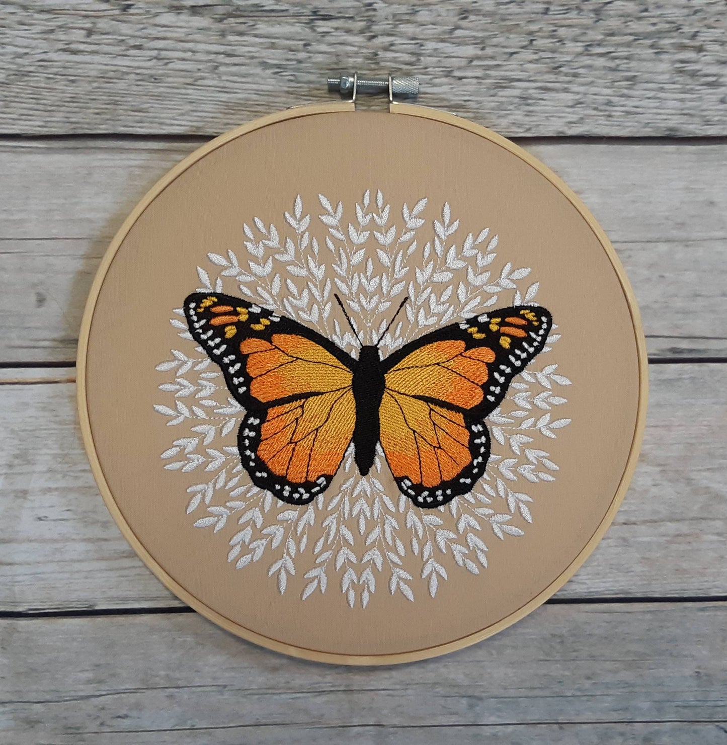 Monarch Butterfly Wall Decor,  8 inch hoop,