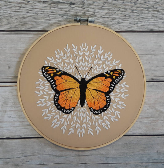 Monarch Butterfly Wall Decor,  8 inch hoop,