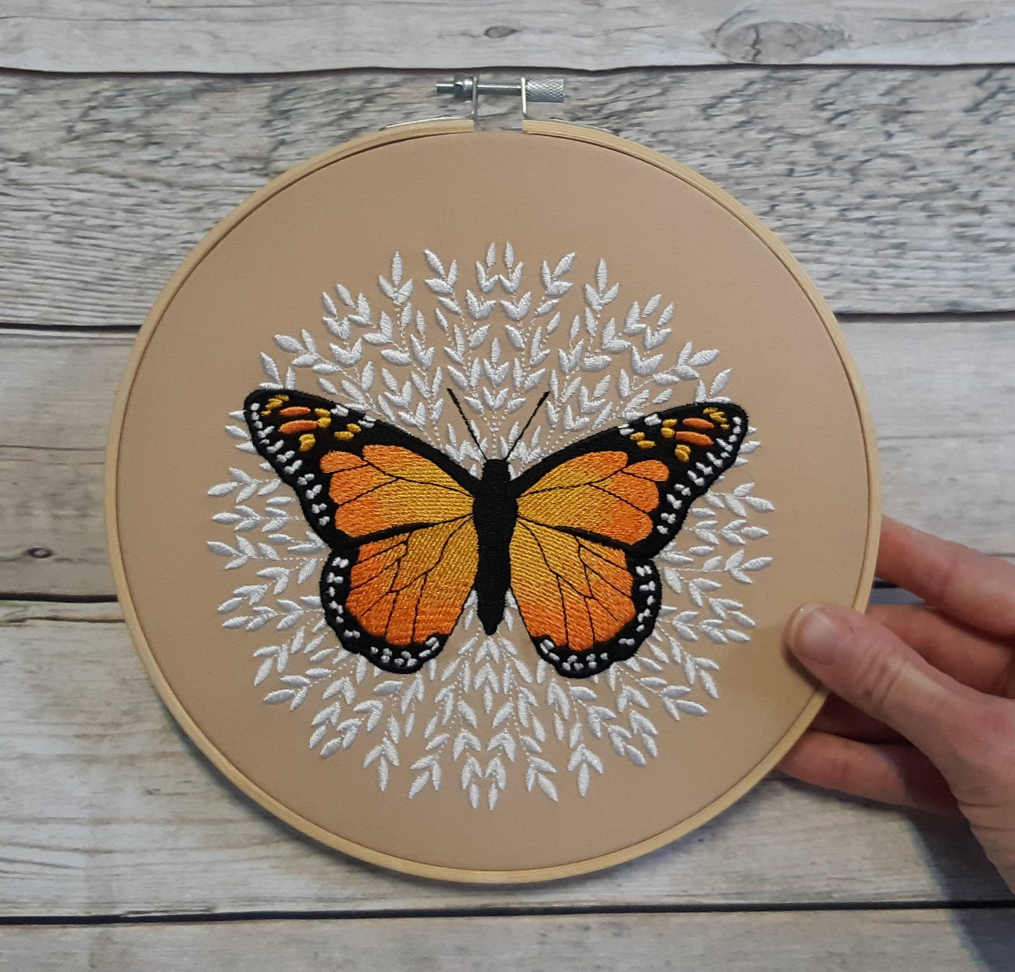 Monarch Butterfly Wall Decor,  8 inch hoop,