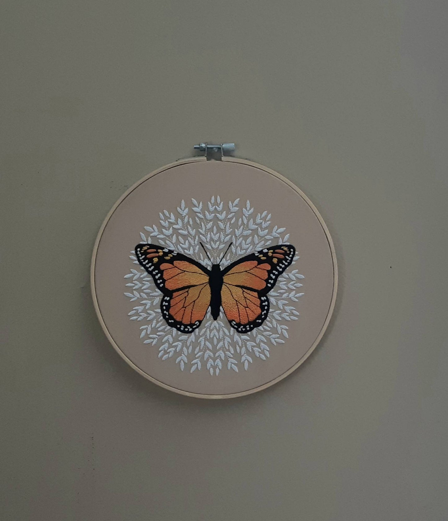 Monarch Butterfly Wall Decor,  8 inch hoop,