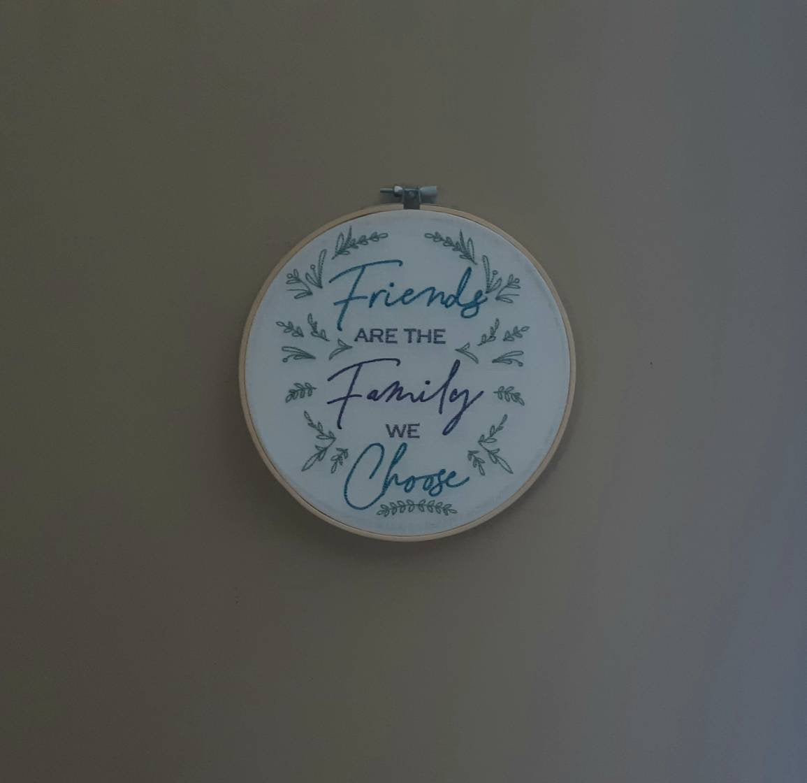 Friends are the Family We Choose Embroidered Hoop Art, 8" hoop