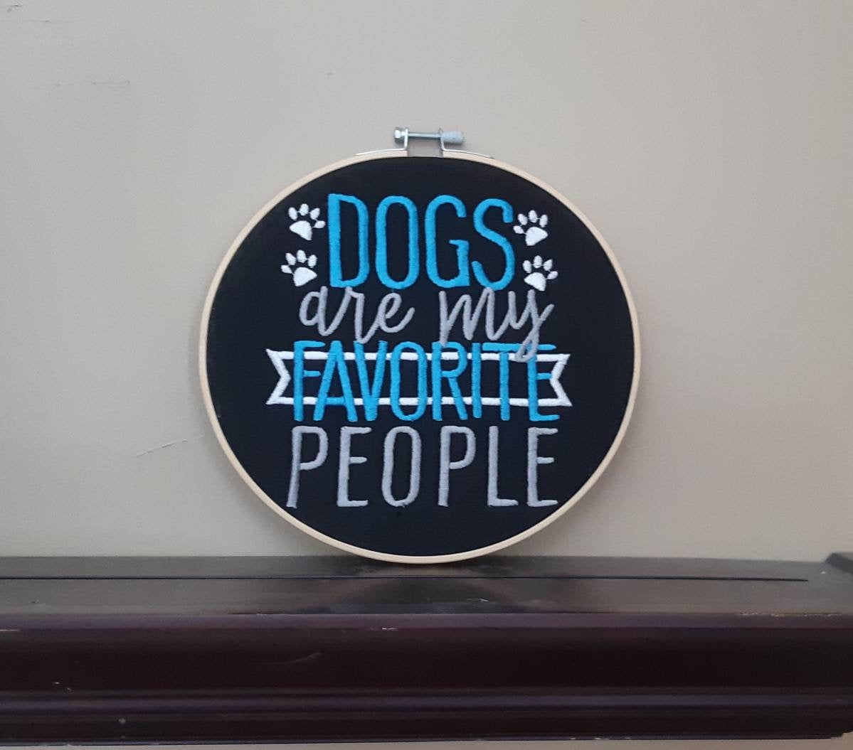 Dog Embroidered hoop art, 8 inch hoop