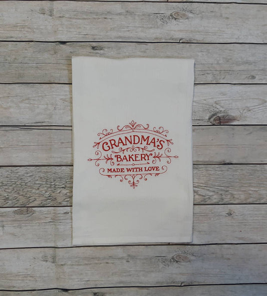 Embroidered Grandma's Bakery Flour Sack Towel