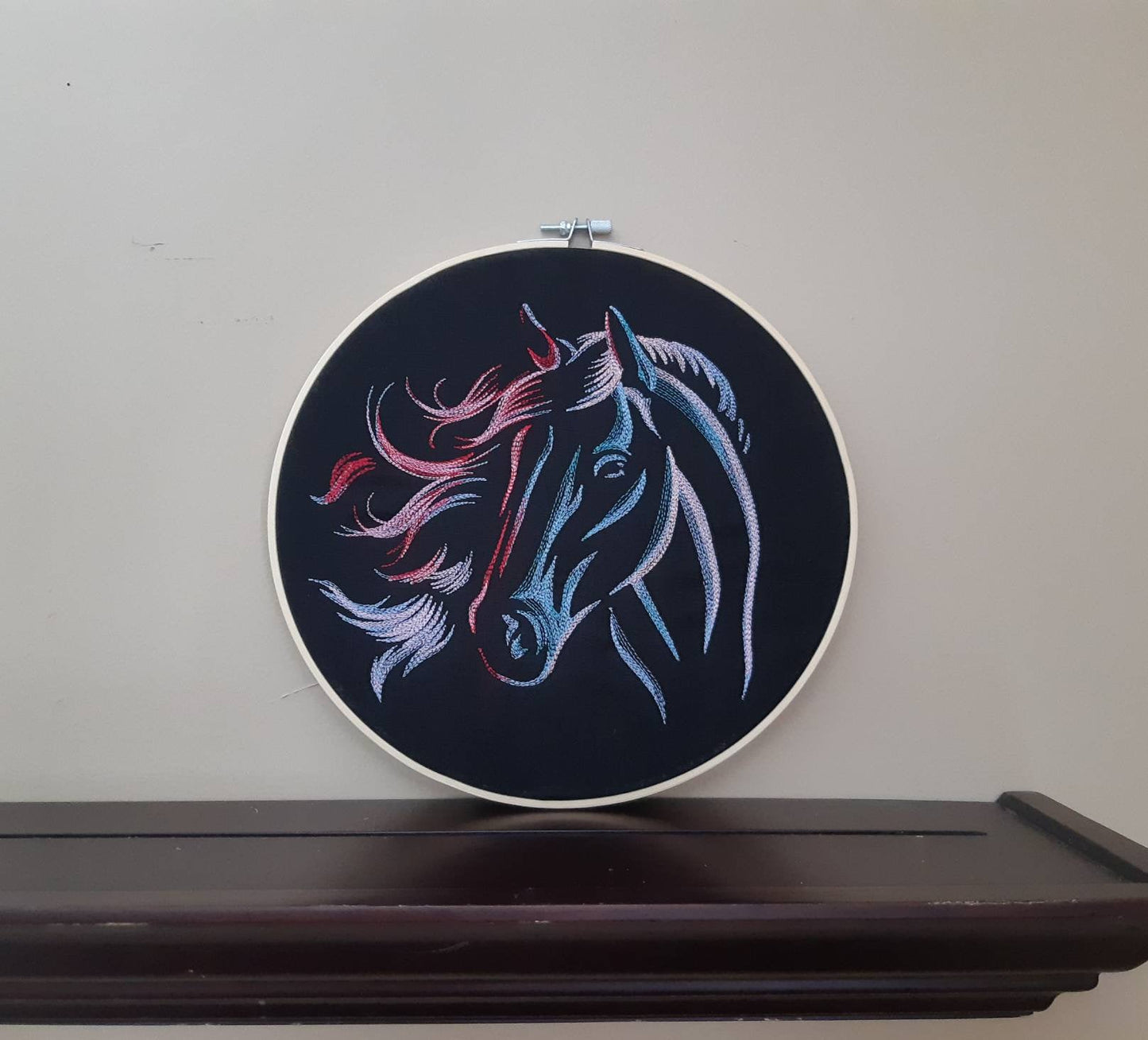 Horse Embroidered Hoop Art, 10" Hoop