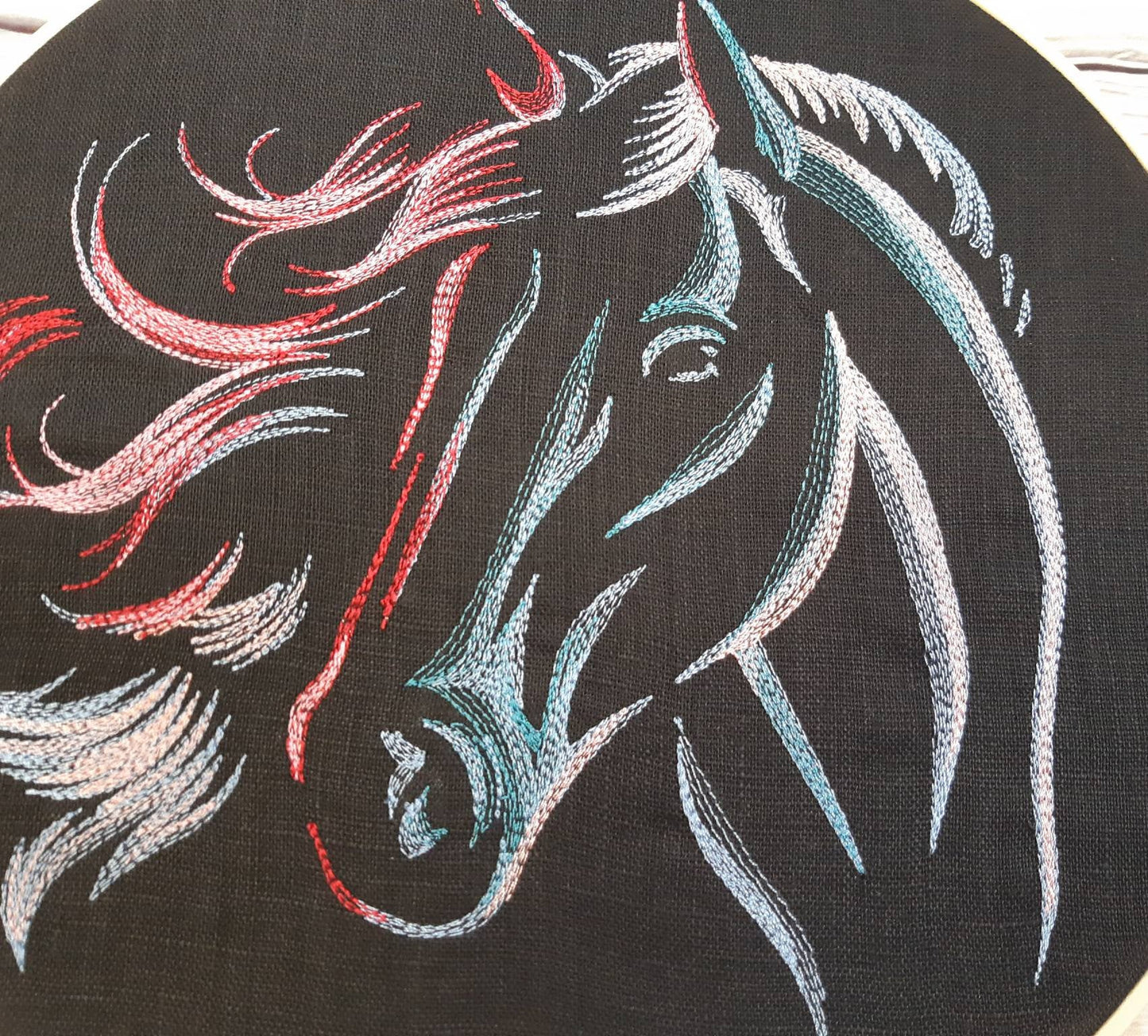 Horse Embroidered Hoop Art, 10" Hoop