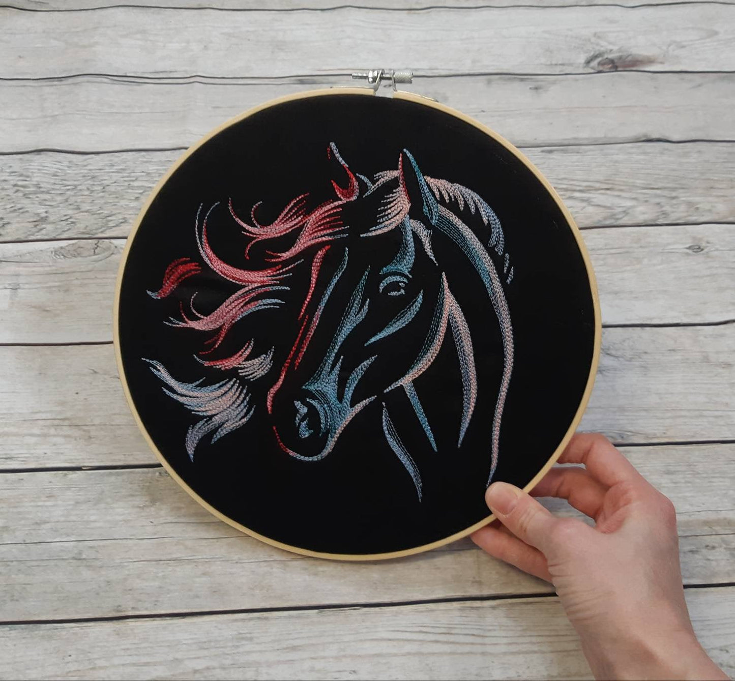 Horse Embroidered Hoop Art, 10" Hoop