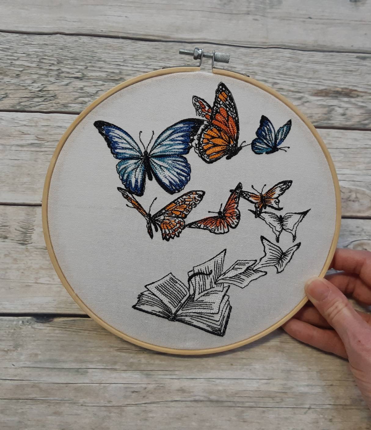 Butterfly Wall Art, 8 inch Hoop