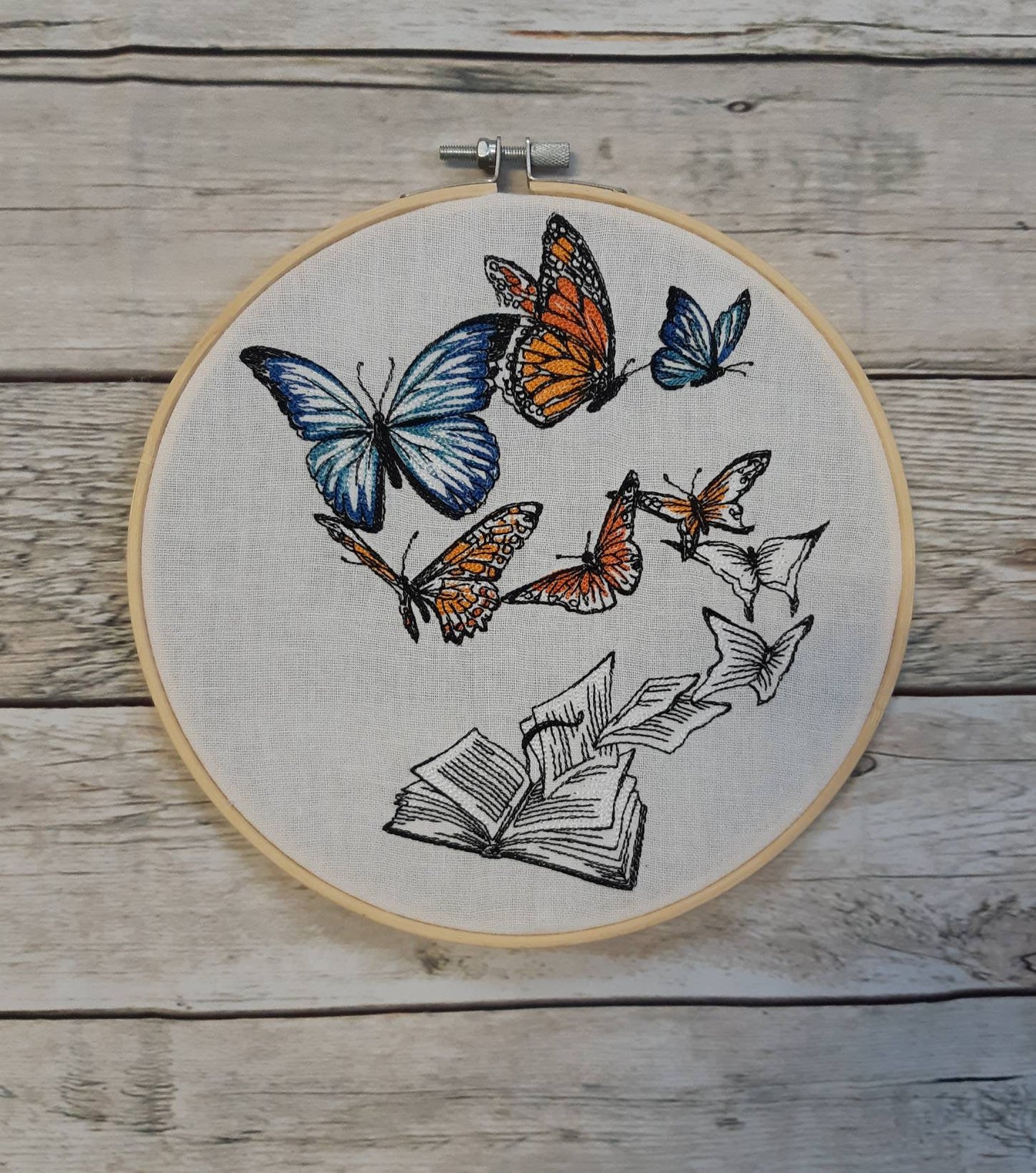 Butterfly Wall Art, 8 inch Hoop