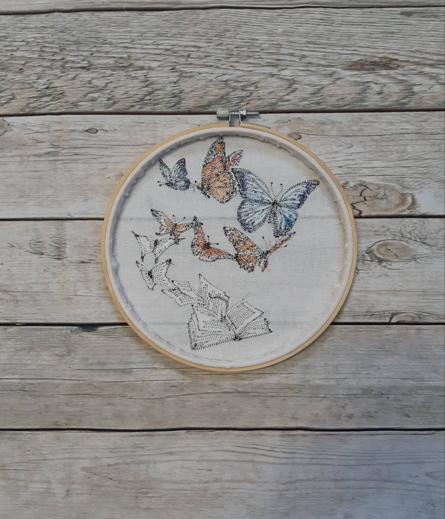 Butterfly Wall Art, 8 inch Hoop