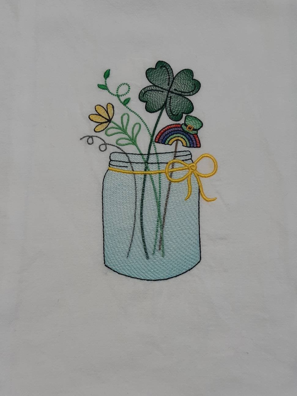 Embroidered St. Patrick's Day Flour Sack Towel