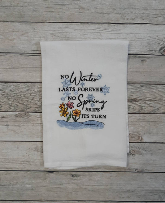 Embroidered Snowflake Flour Sack Towel