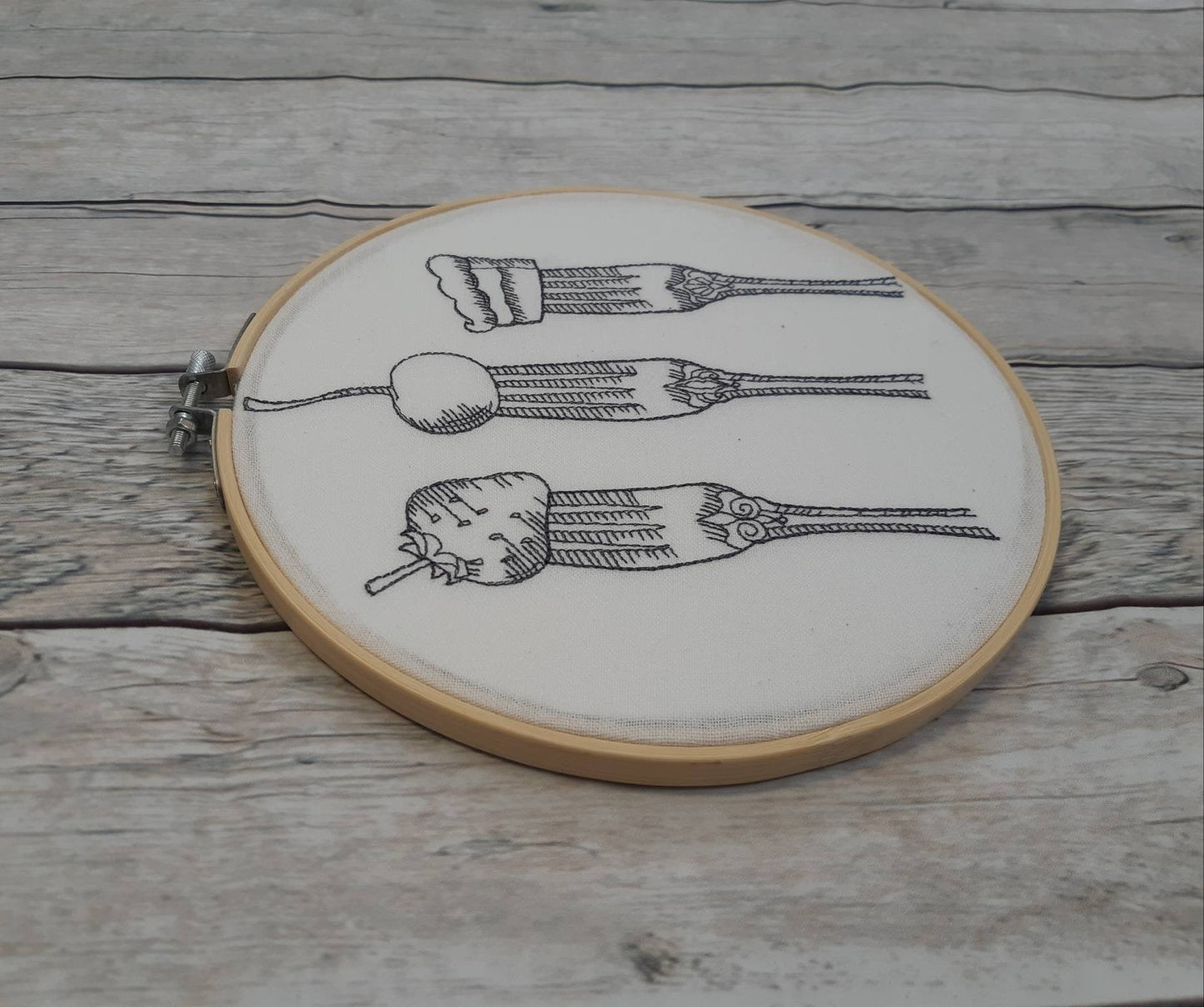 Kitchen Utensils Embroidered Hoop Art, 8" hoop, Kitchen Wall Art