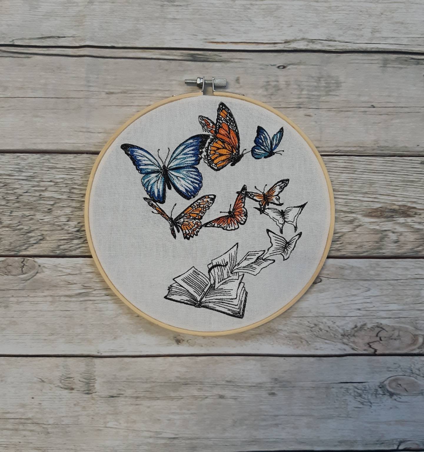 Butterfly Wall Art, 8 inch Hoop