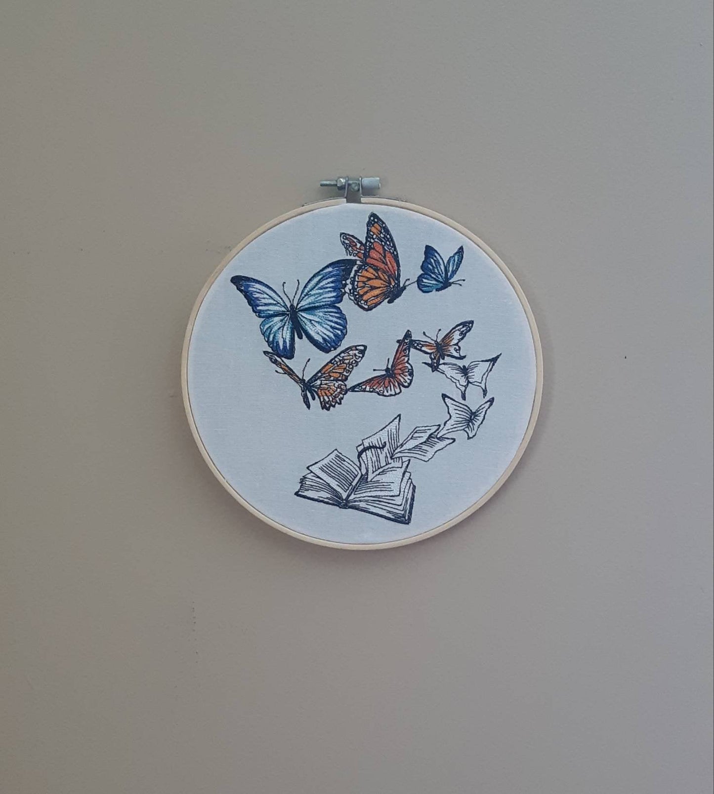 Butterfly Wall Art, 8 inch Hoop