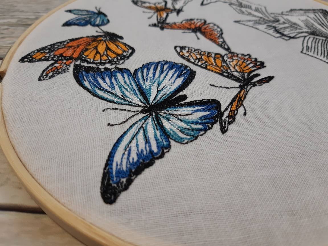 Butterfly Wall Art, 8 inch Hoop